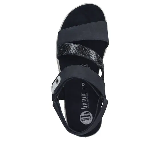 bama sandali da donna con suola platform vegan con Soft Reflex System 1093199 blu scuro