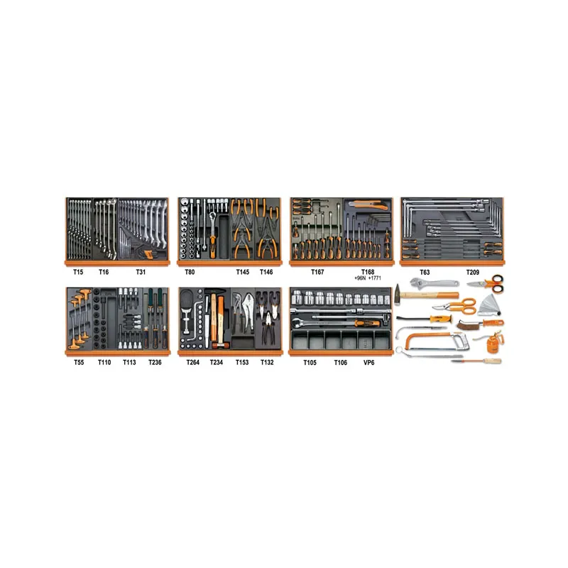 Beta 5908 VG/2T - Assortimento di 212 utensili per autoriparazione in moduli rig