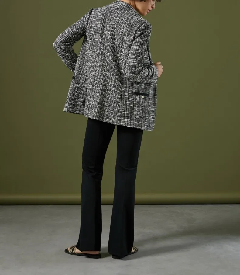 Blazer in jersey a stuoia