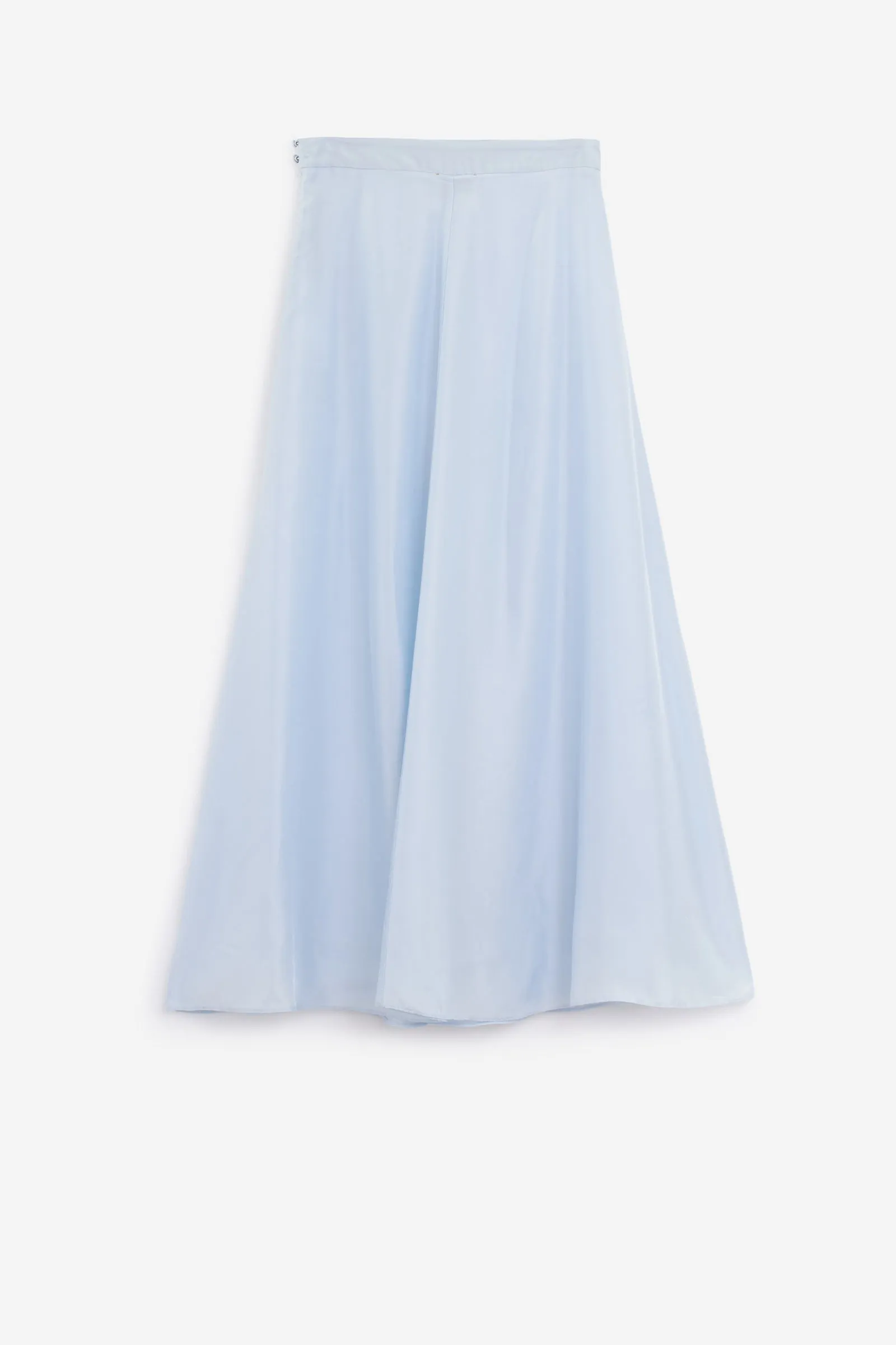 Gonna in seta azzurro
