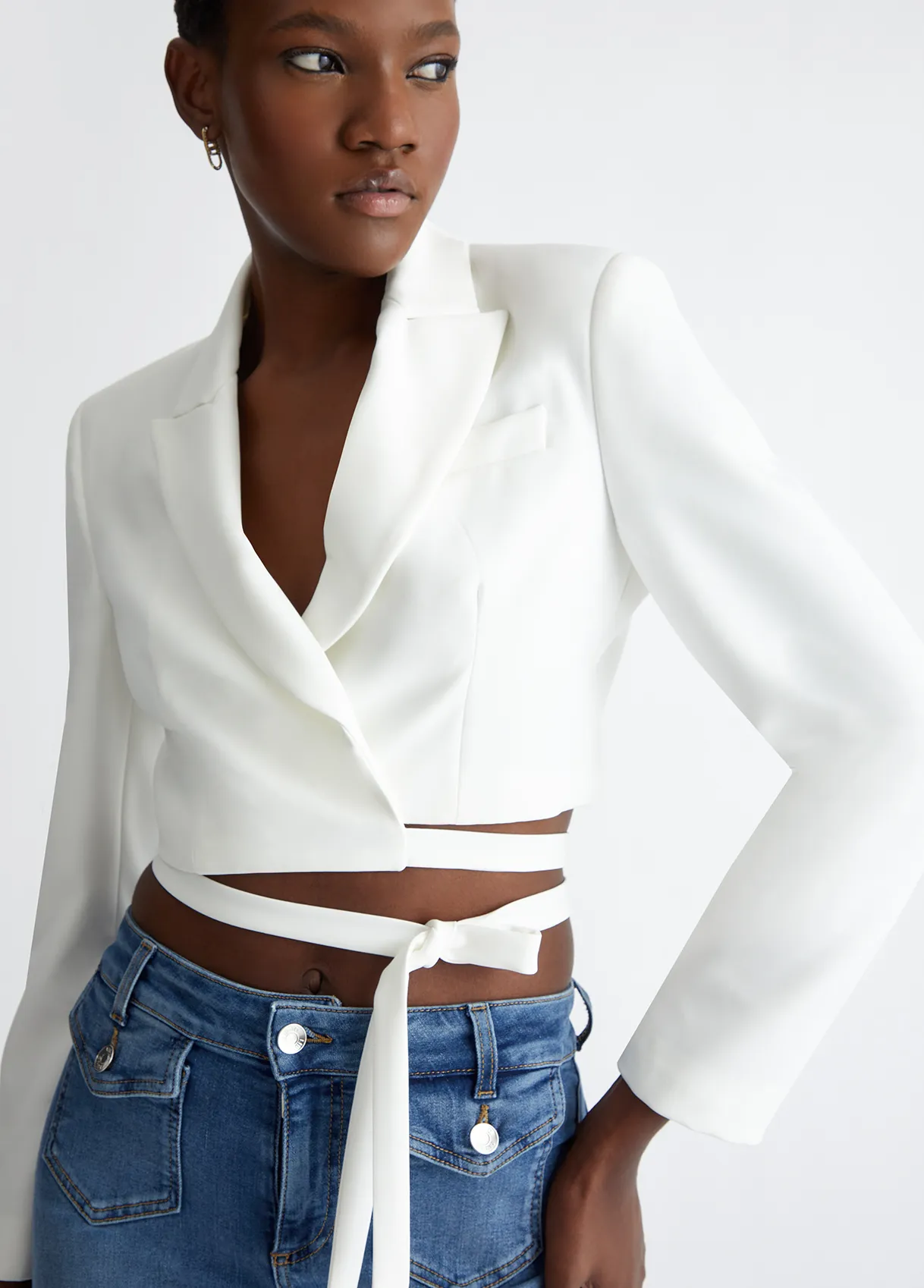 Liu jo Blazer cropped doppiopetto ecosostenibile MA4166TS89610701