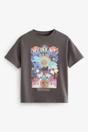Oversized Embellished 100% Cotton Graphic T-Shirt (3-16yrs)    