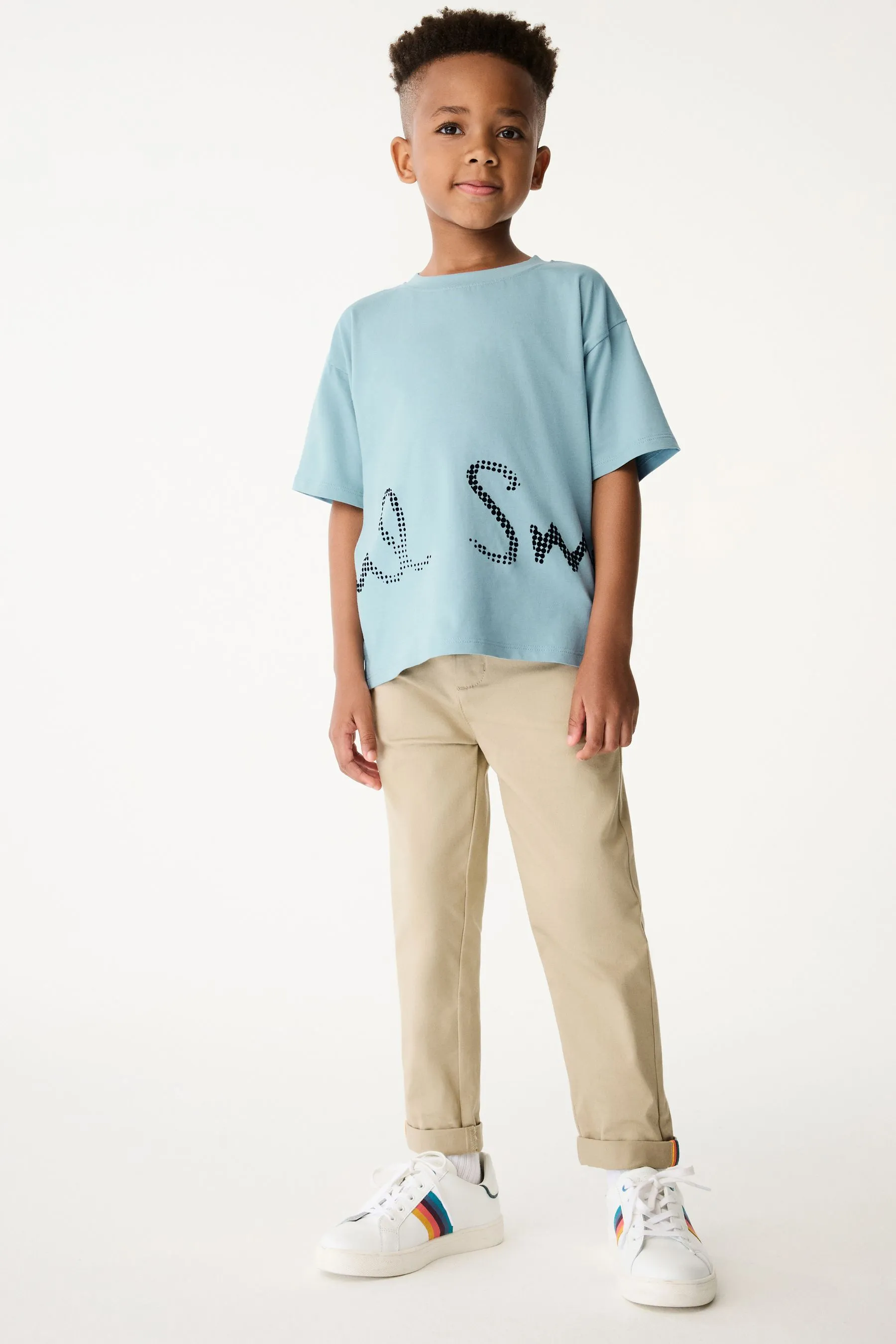 Paul Smith Junior Boys Oversized Short Sleeve Iconic Print 100% Cotton T-Shirt    