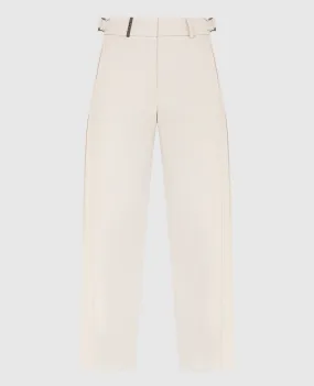 Peserico Pantaloni ampi con piega beige chiaro P0408101974