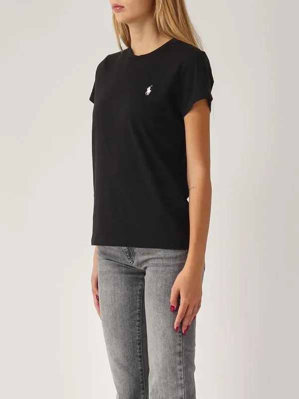 POLO RALPH LAUREN  T-shirt donna Polo Ralph Lauren in cotone con logo Nero