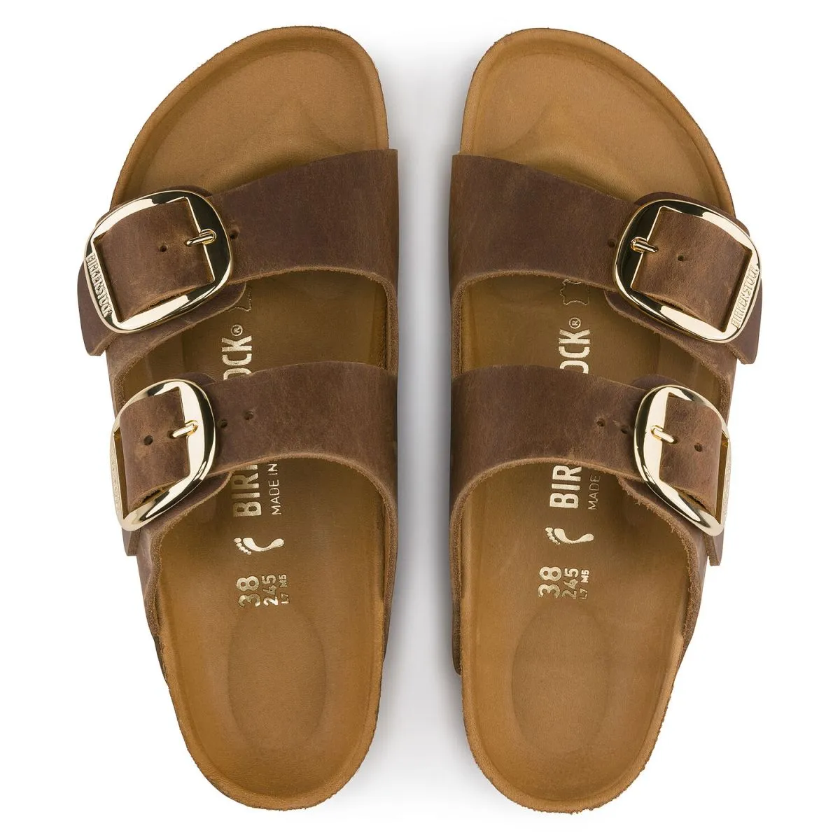 SANDALI  BIRKENSTOCK ARIZONA BIGBUCKLE OILED LEATHER 1011073 COGNAC