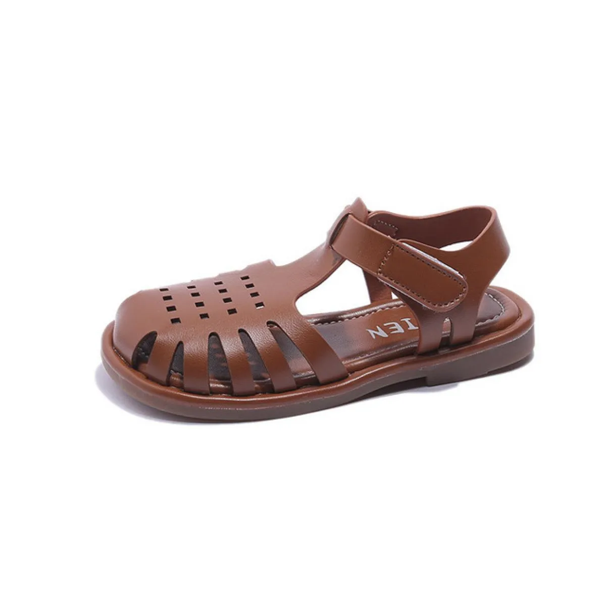 Sandali in pelle verniciata per ragazze 2024 Estate nuovissimo ragazzo scarpe da spiaggia per bambini sandali sportivi per bambi