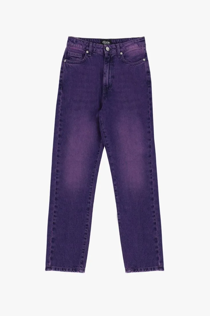  Straight-leg jeans with faded wash    