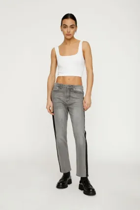  Straight-leg jeans with side bands    