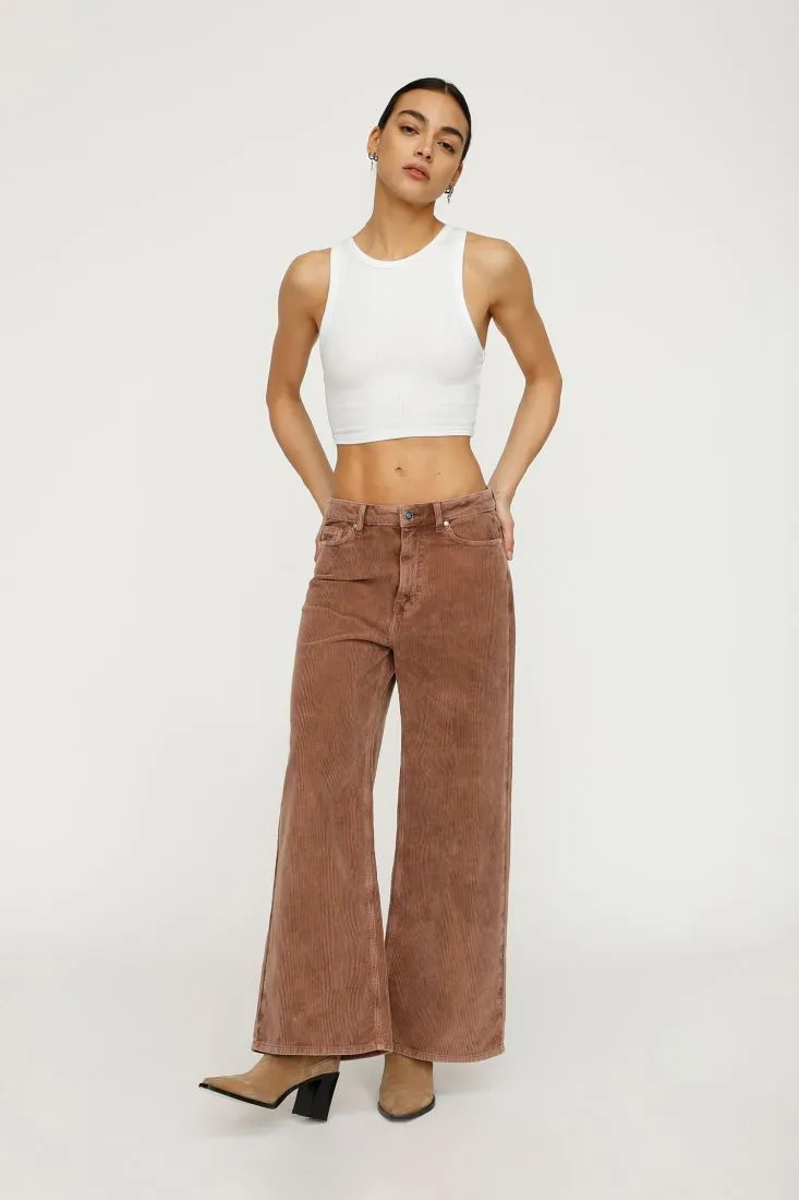  Wide-leg ribbed jeans with flares    